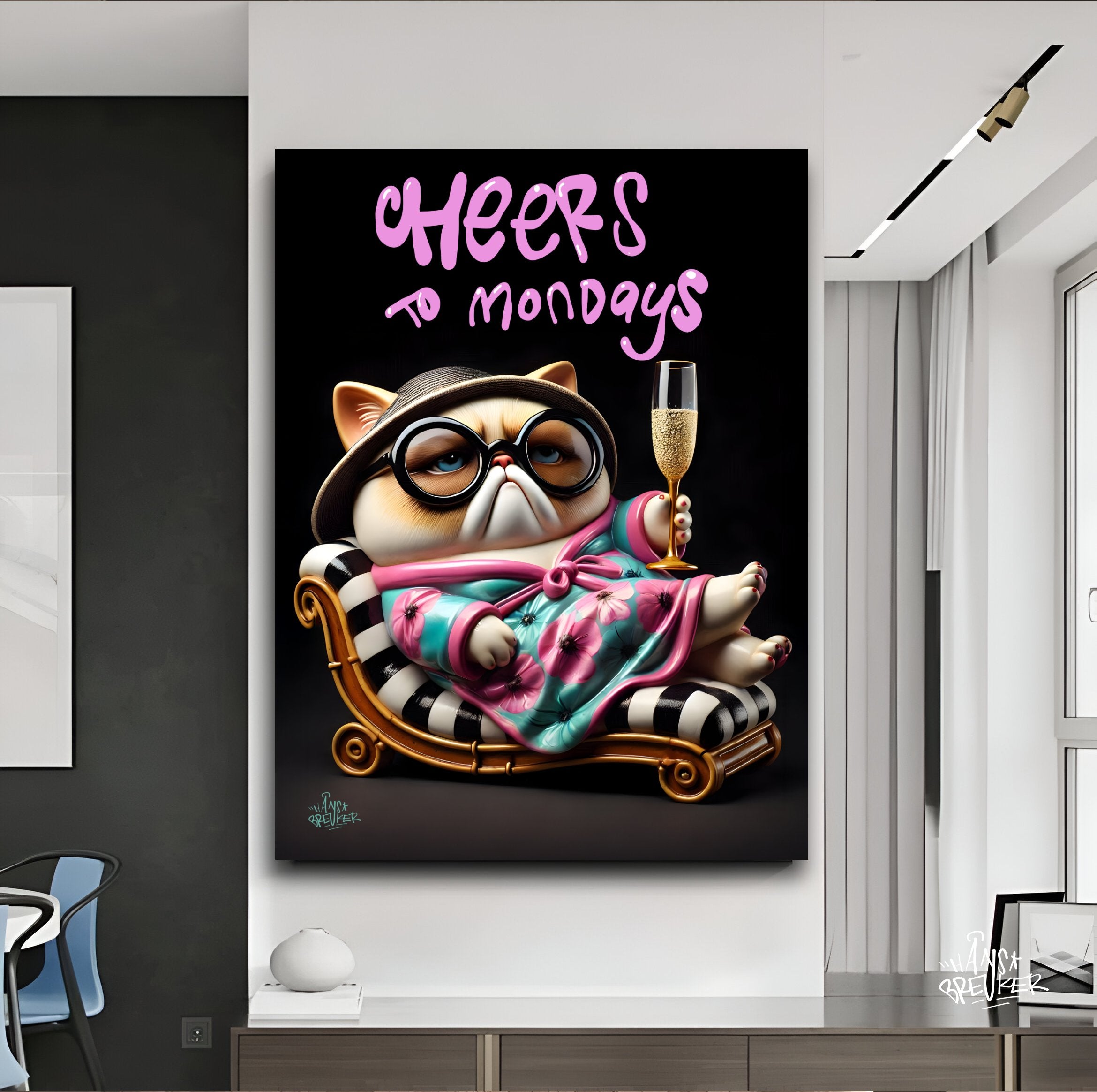 Cheers to Mondays. Pop cat
