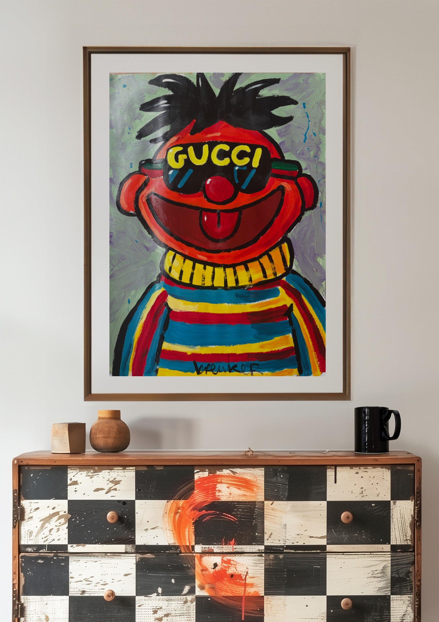 Snoopy Dollars, Unique Painting 50 x 70 cm