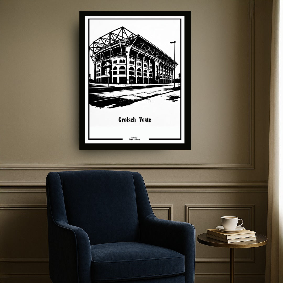 Grolsch-Weste, schwarz-weiße Schablonenkunst