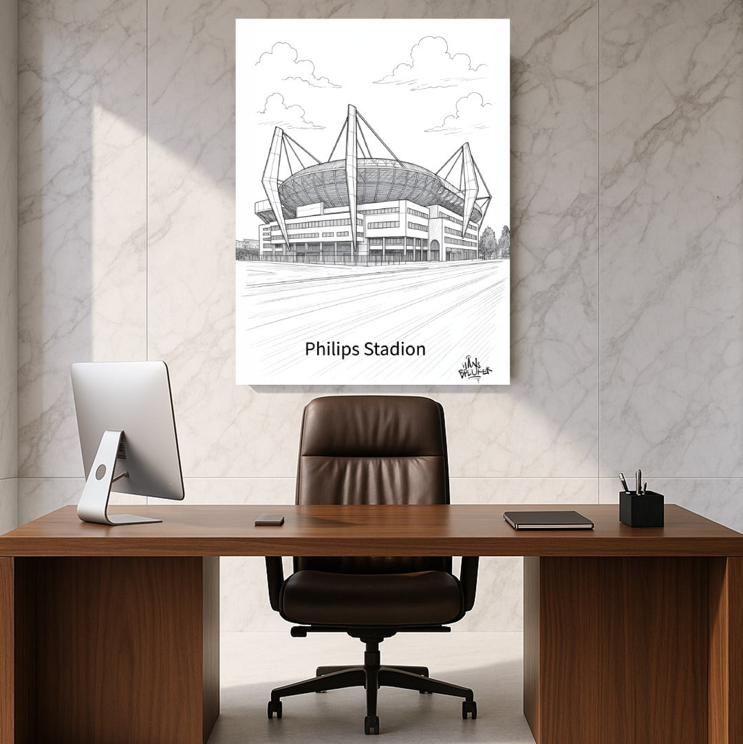 Philips stadion lijntekening kunst