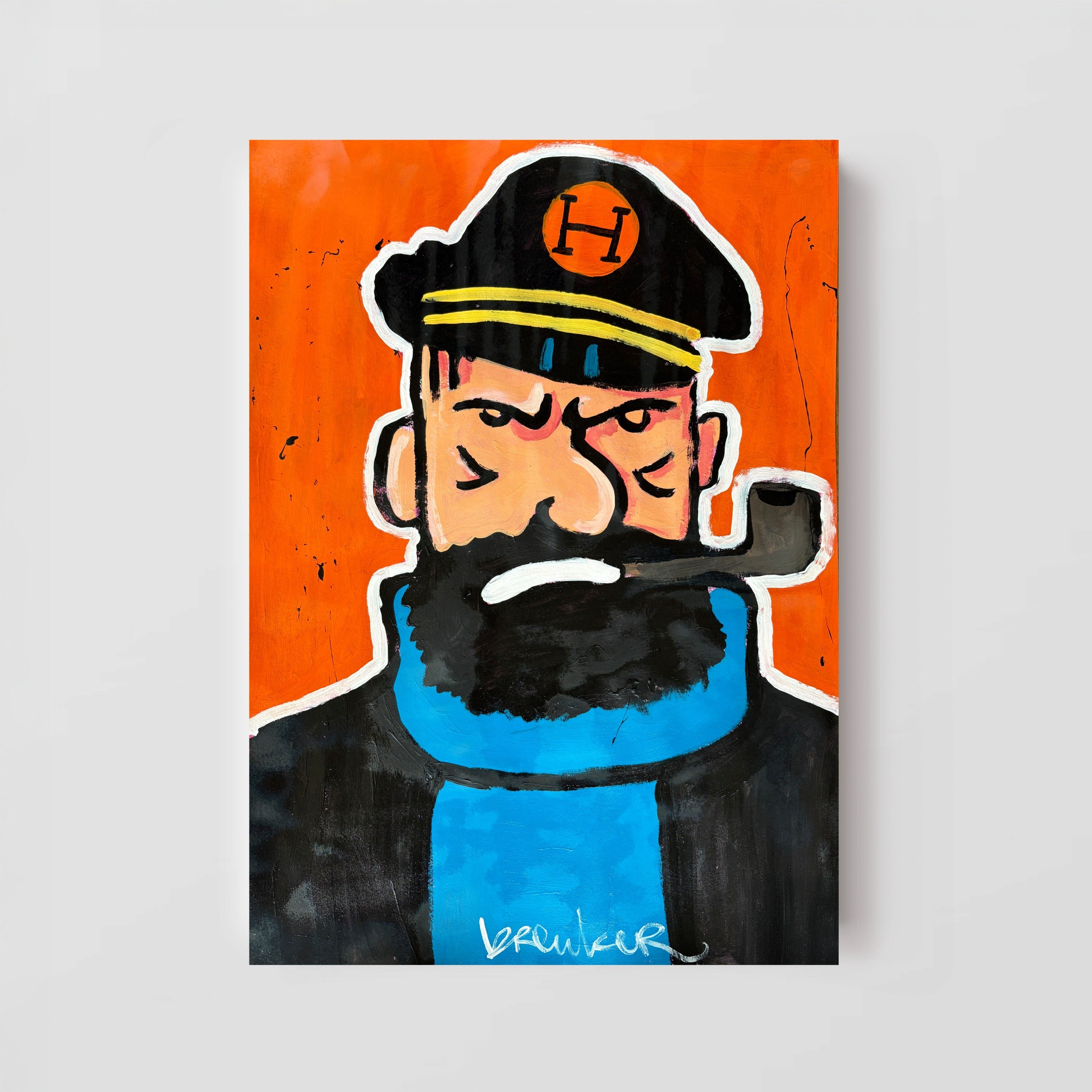 Haddock Hermes, uniek schilderij 50 x 70 cm