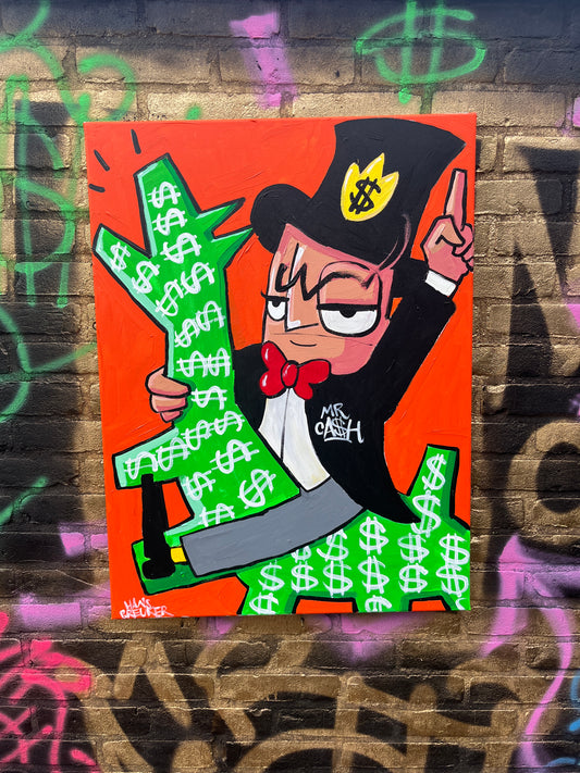 Mr. Ca$h dollar dog Keith Haring:  60 x 80 cm.