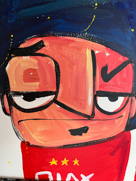 5 Ajacieden 120 x 40 cm acryl op doek