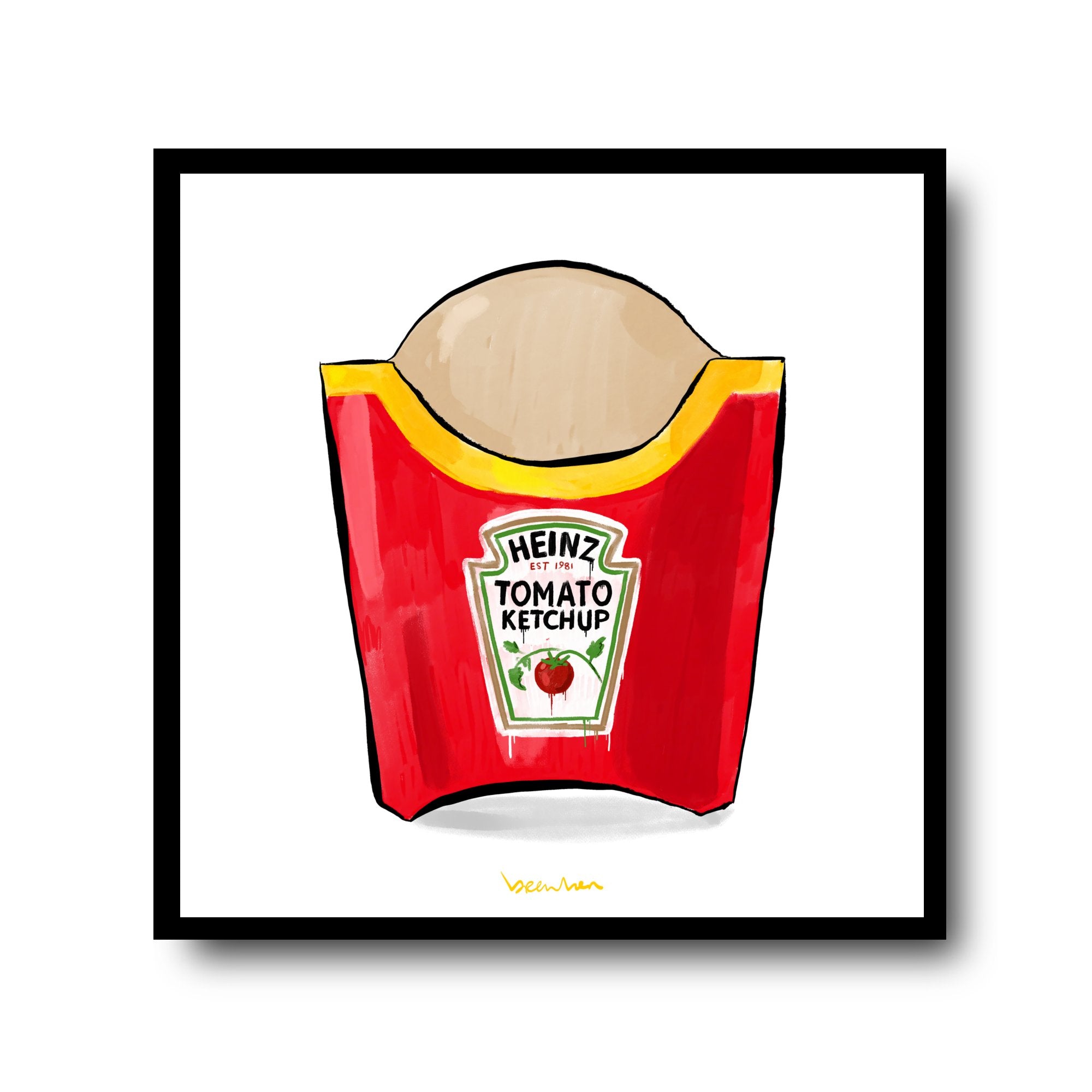 Tomato fast fries. Limited edition artpiece