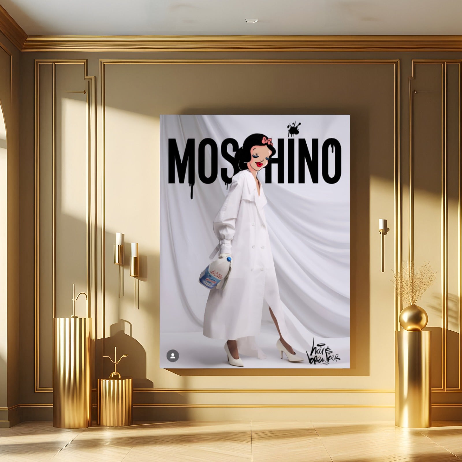 Snow White Pop Art meets Moschino. Plexiglas: 60 x 80 cm (20 x 30 inch)