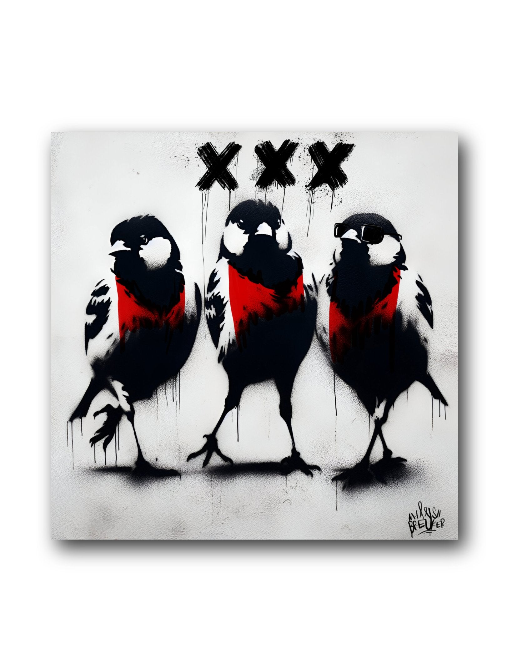 Three little birds Amsterdam stencil art