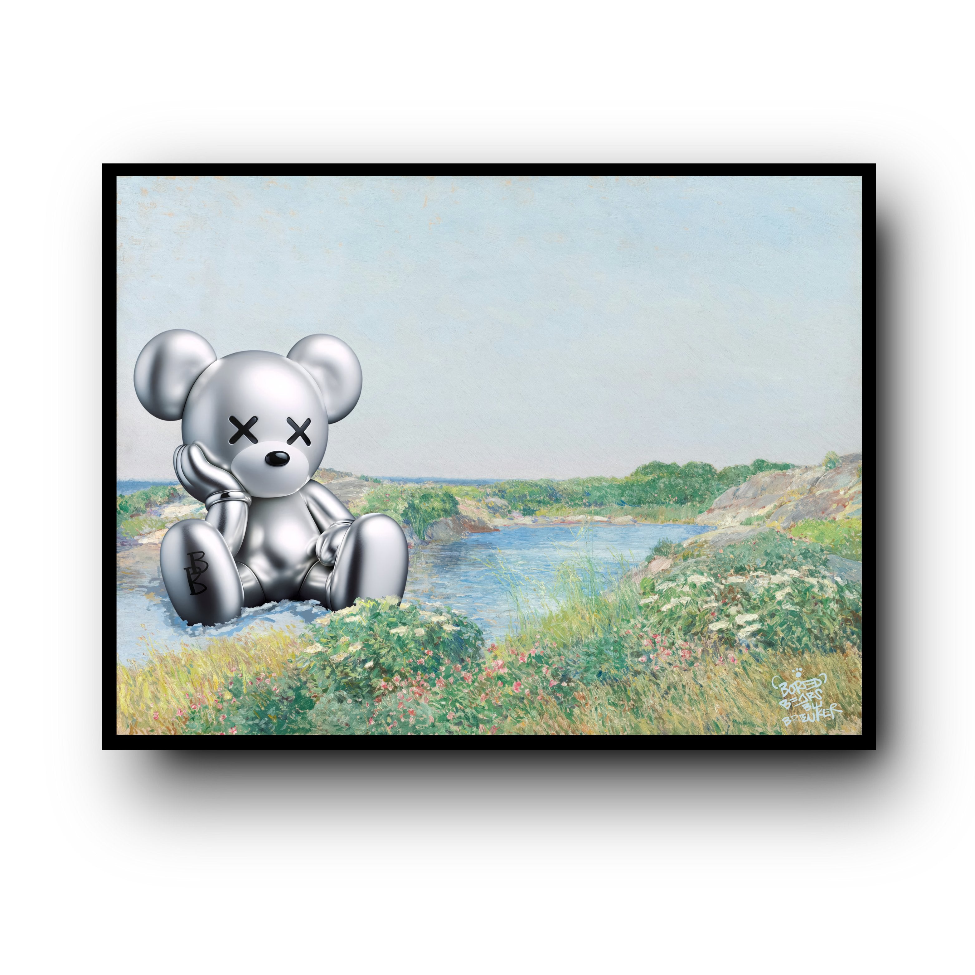 Silver bear, bored in a landscape