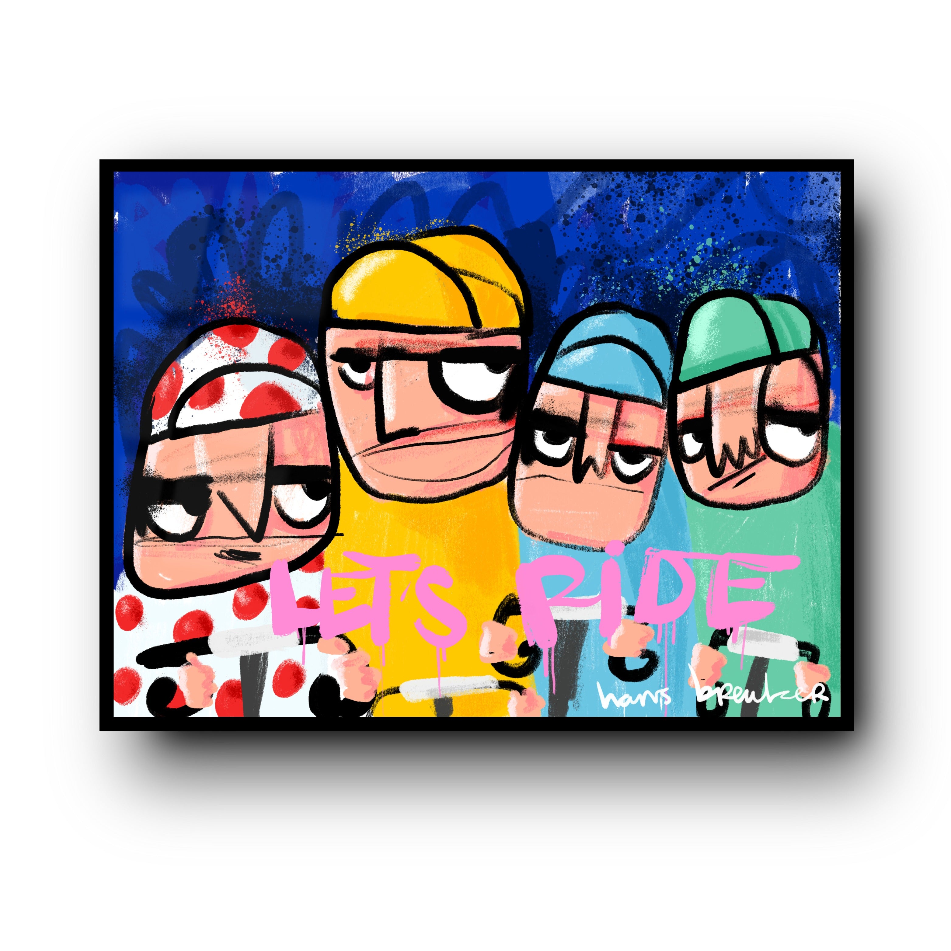 Lets ride wielrenner kunst