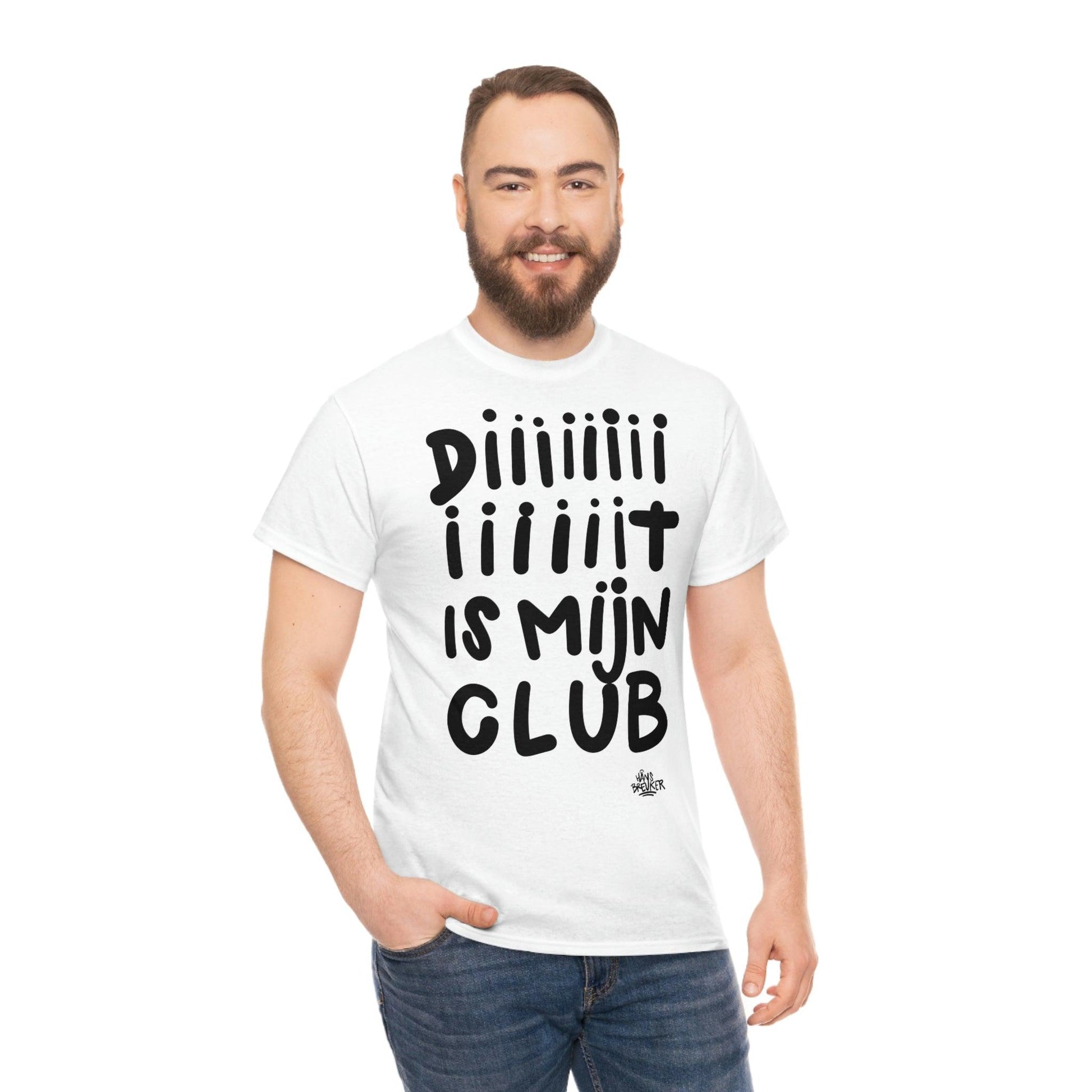 Diiiiit is mijn club zwarte handgeschreven letters. Ajax Amsterdam fan t-shirt, dit is mijn club, mijn ideaal - Hans Breuker