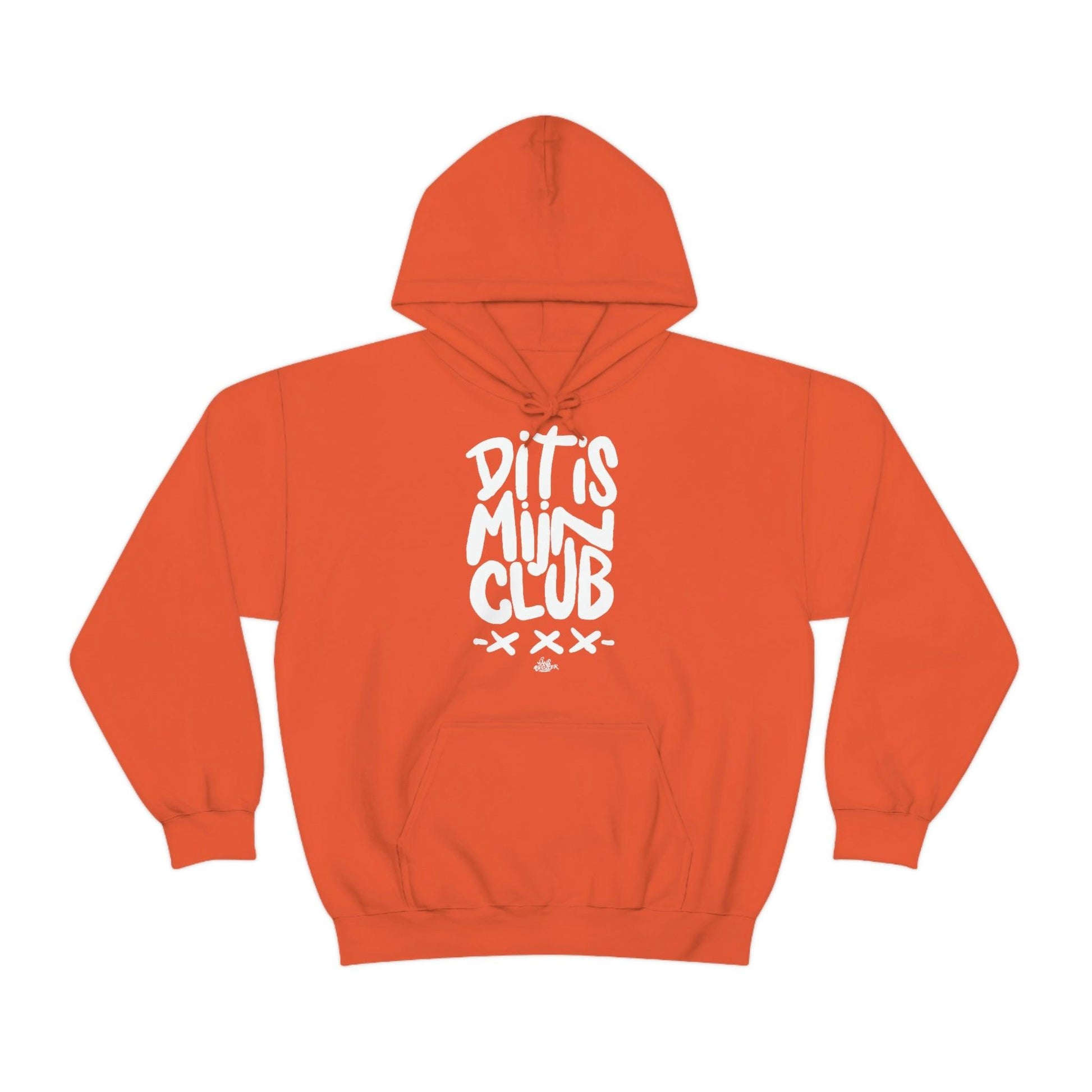 Dit is mijn club. Ajax Amsterdam fan hoodie. Beschikbaar in alle maten en kleuren. Witte handgeschreven letters. - Hans Breuker