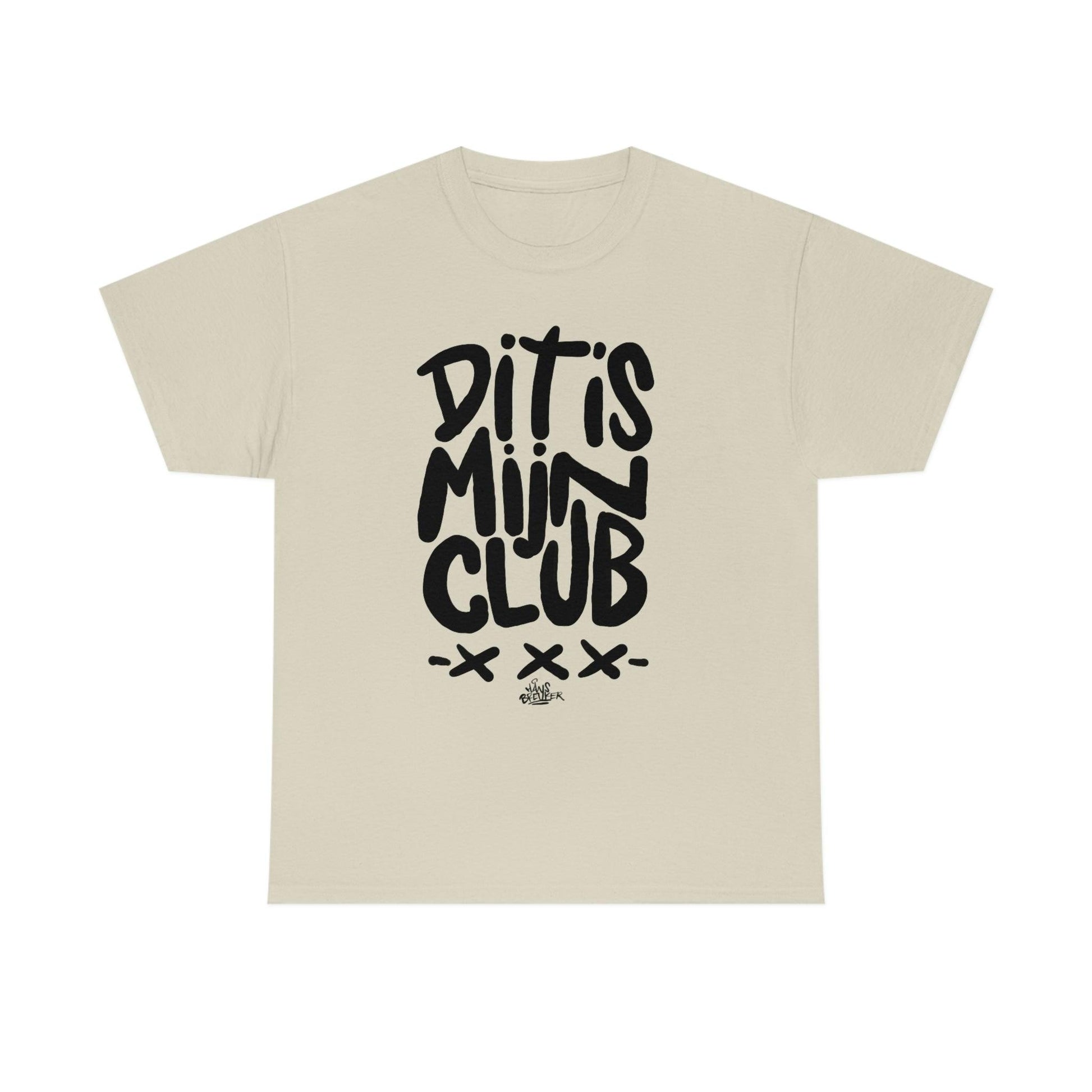 Dit is mijn club zwarte handgeschreven letters. Ajax Amsterdam fan t-shirt, dit is mijn club, mijn ideaal - Hans Breuker