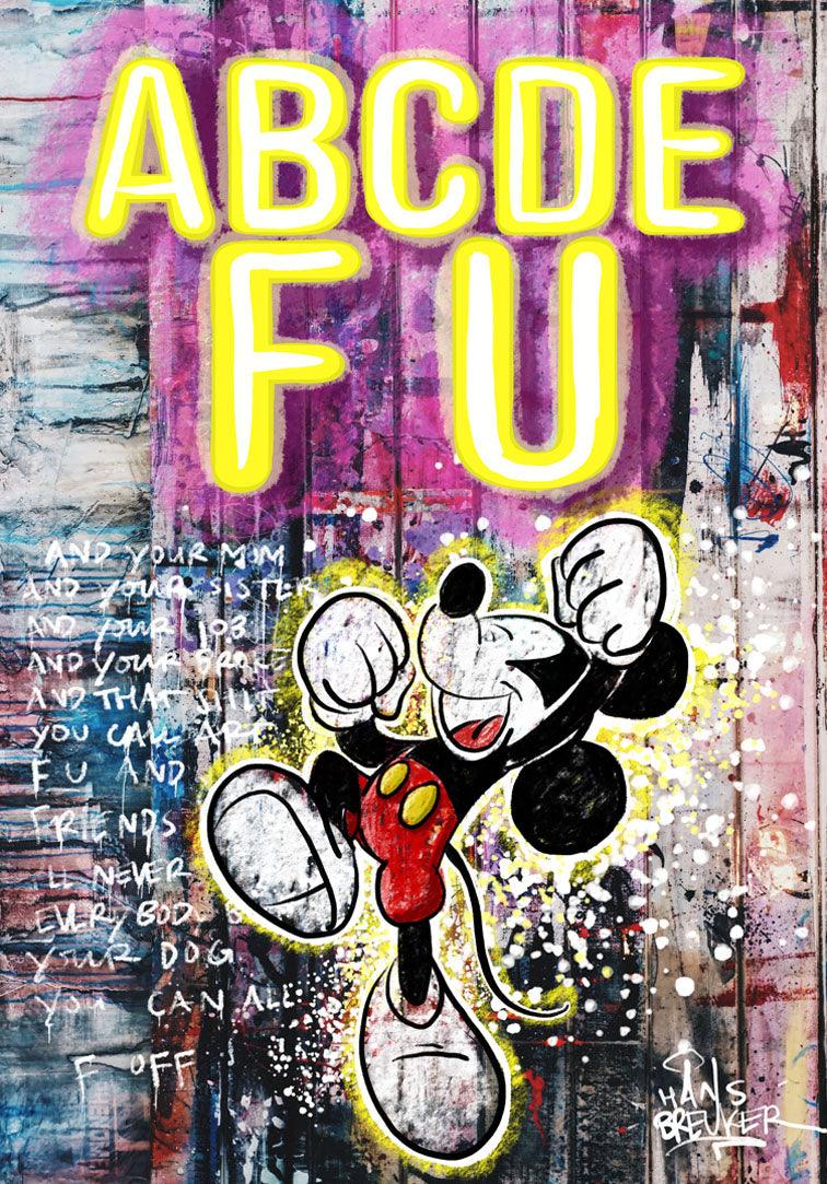 ABCDEFU Mickey streetart mashup - Hans Breuker