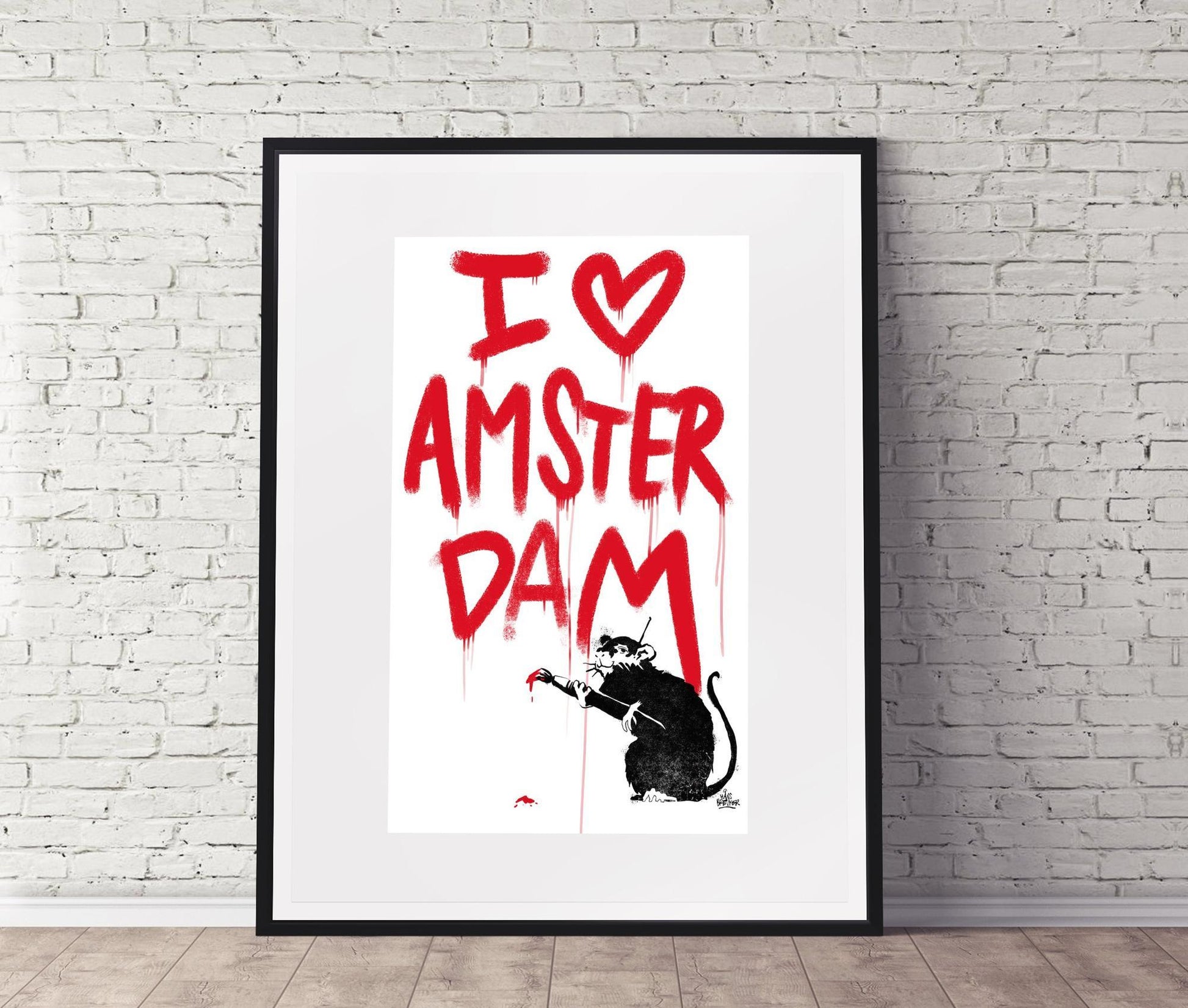 I love Amsterdam streetart rat. AAN TE PASSEN - Hans Breuker