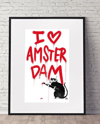 I love Amsterdam streetart rat. AAN TE PASSEN - Hans Breuker