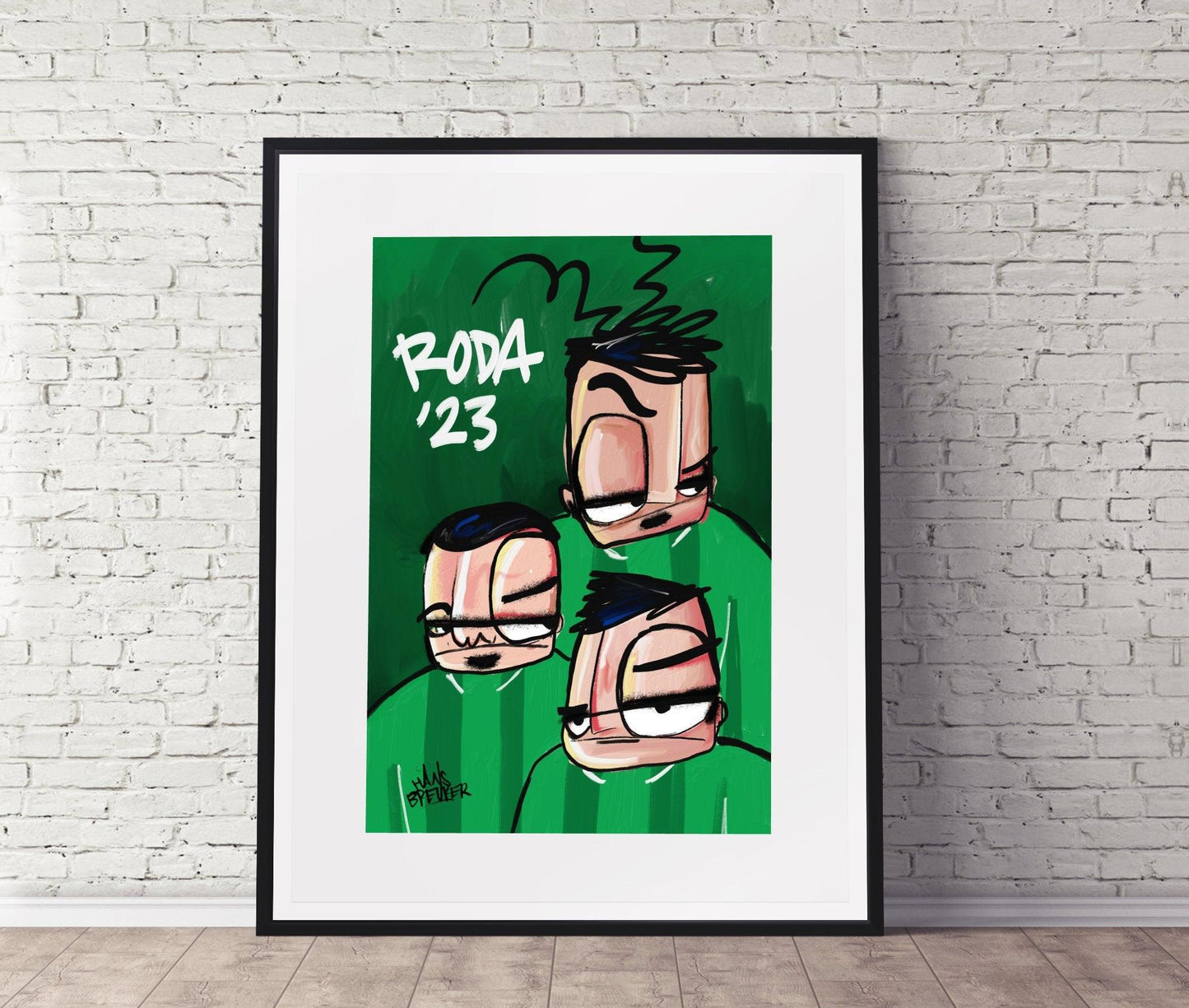 RODA '23 3 spelers poster en canvas - Hans Breuker