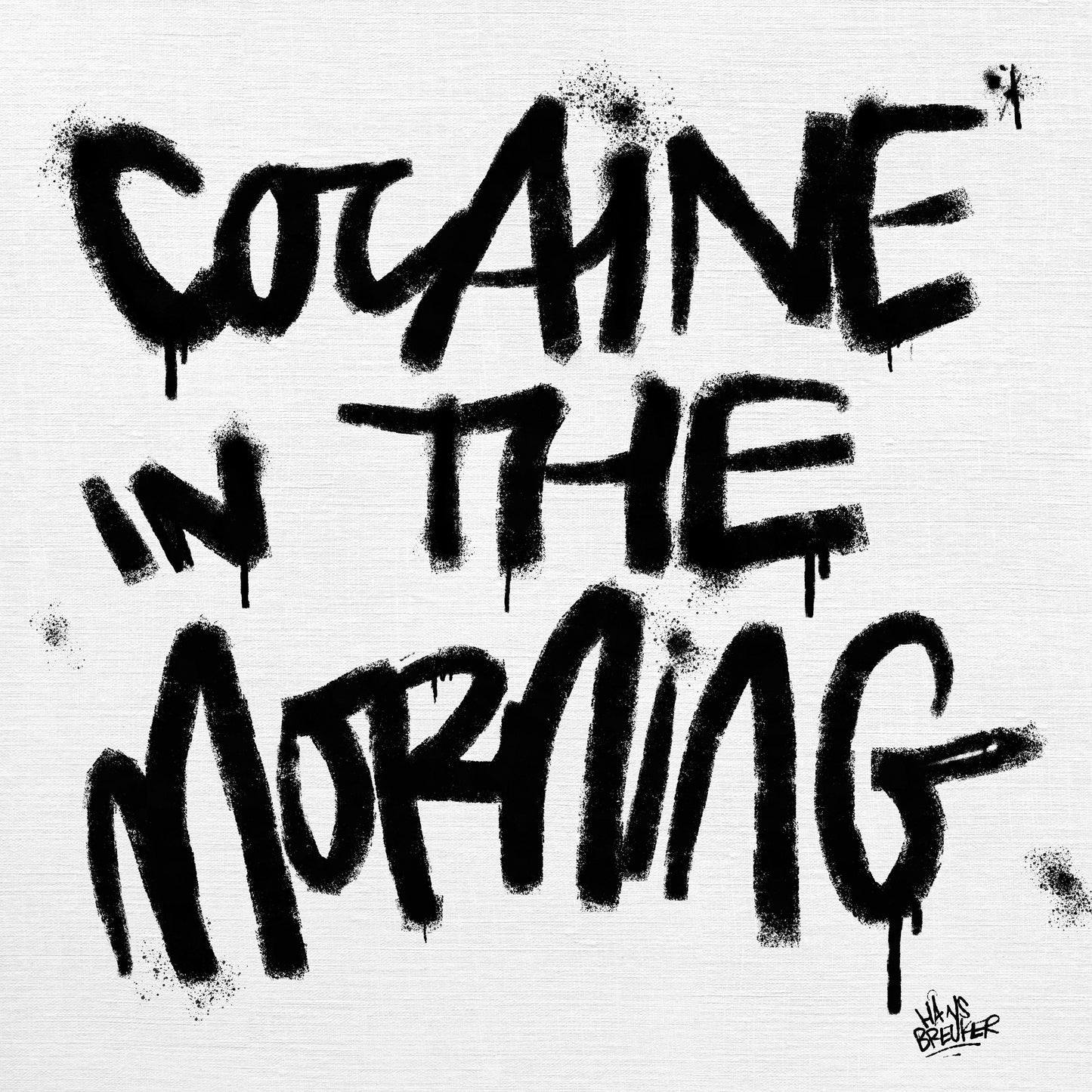 Cocaine in the morning uniek schilderij 150 x 150 cm - Hans Breuker