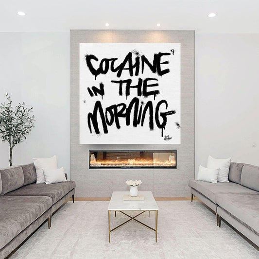 Cocaine in the morning uniek schilderij 150 x 150 cm - Hans Breuker