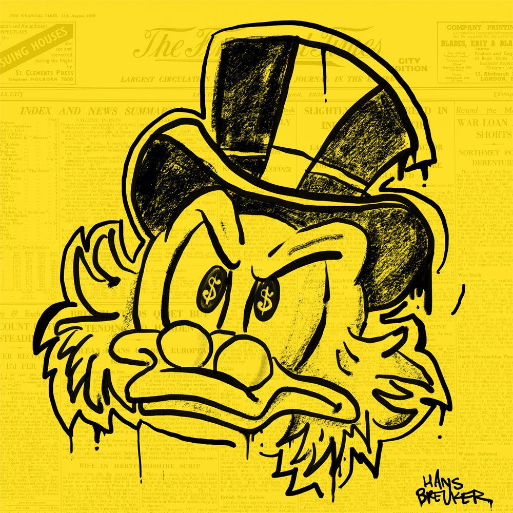 Scrooge on yellow Financial Times - Hans Breuker