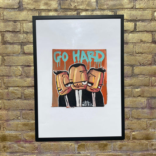 Go Hard ingelijst 50 x 70 cm. - Hans Breuker