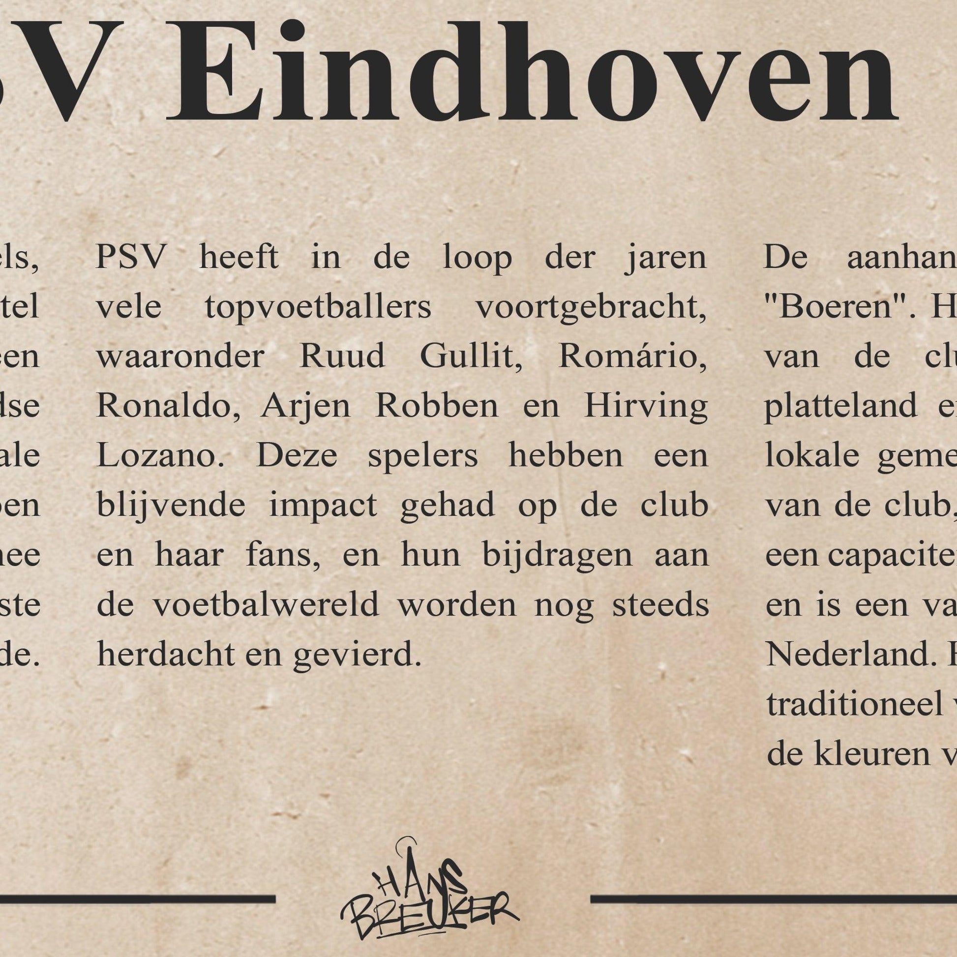PSV shirt poster - Hans Breuker
