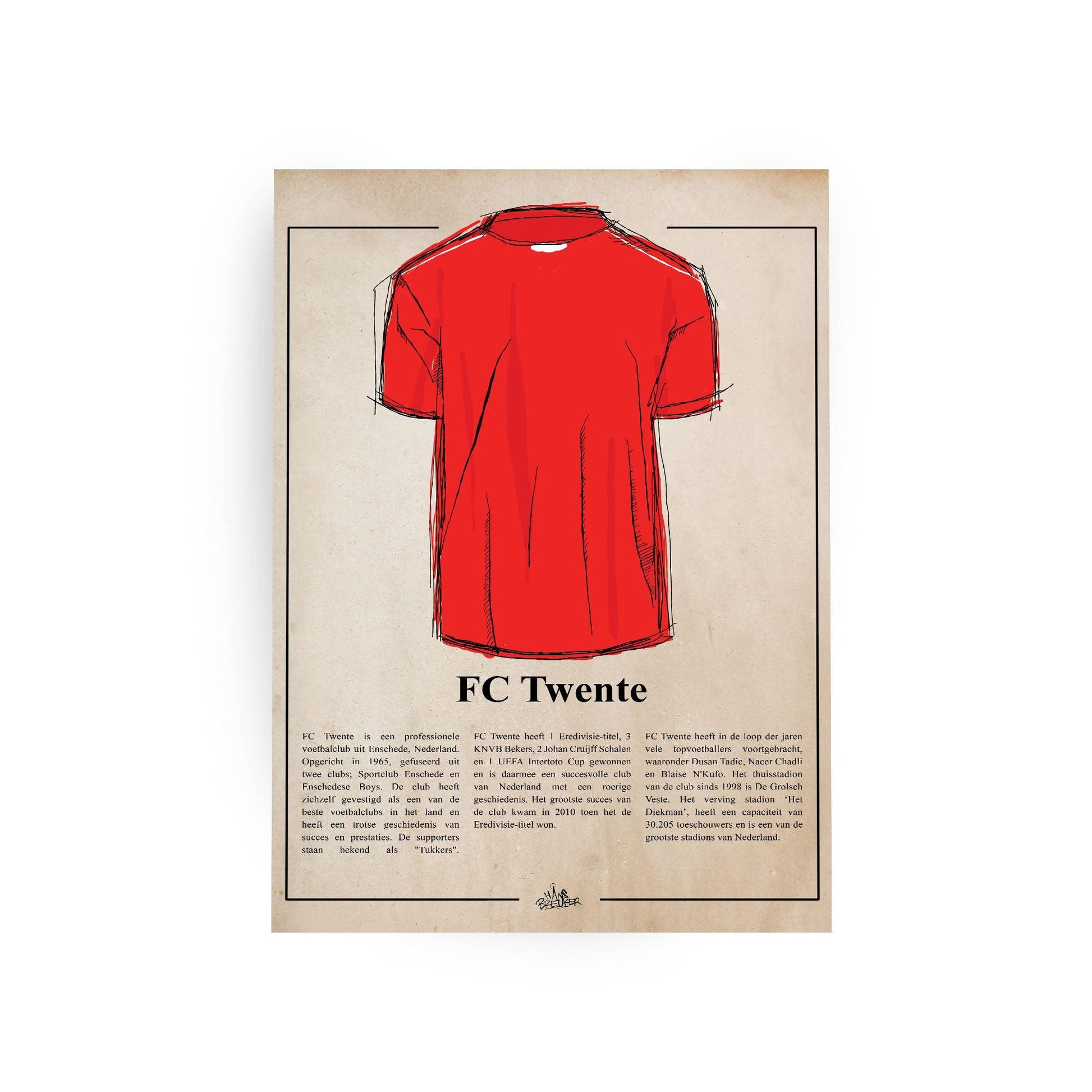 FC TWente shirt poster - Hans Breuker