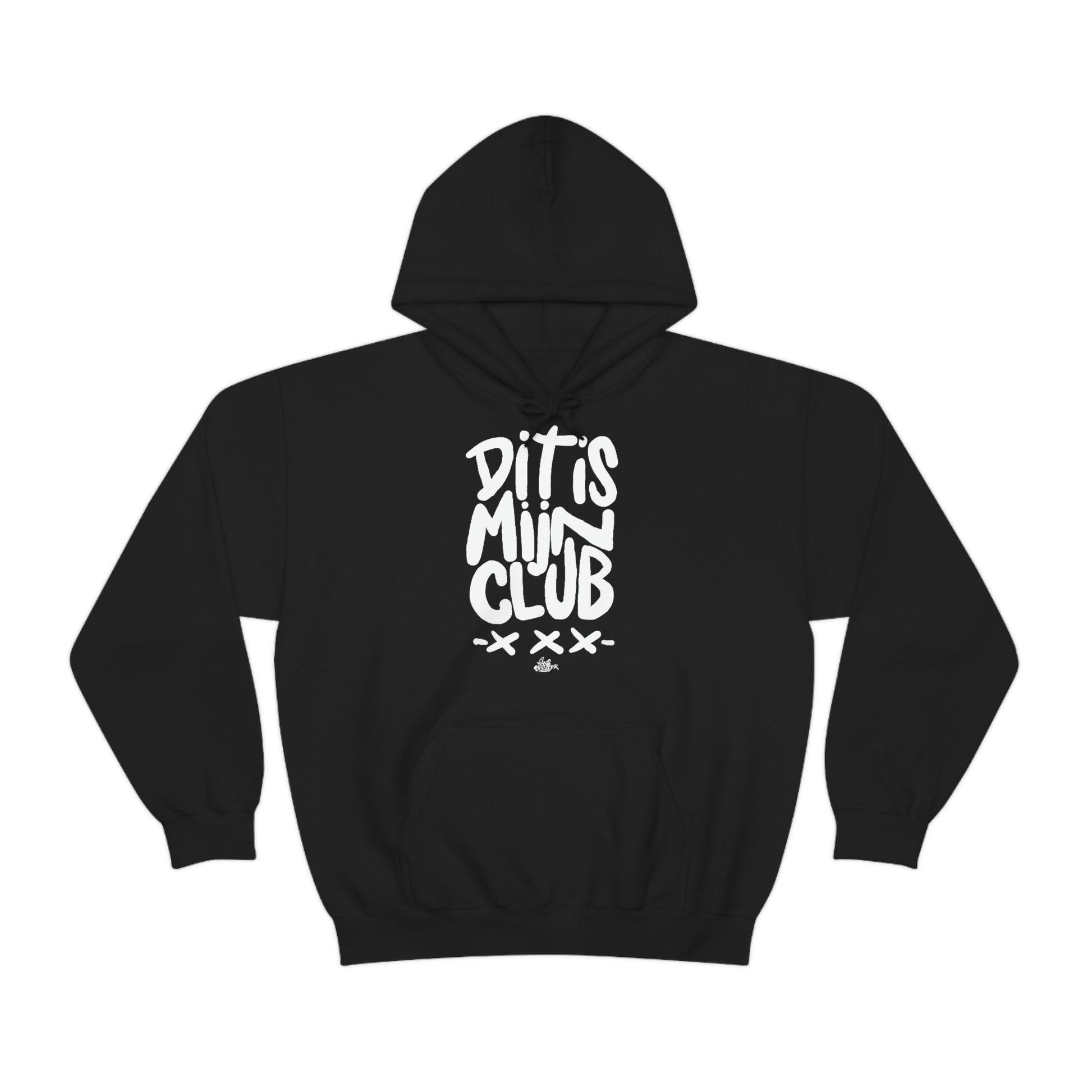 Dit is mijn club. Ajax Amsterdam fan hoodie. Beschikbaar in alle maten en kleuren. Witte handgeschreven letters. - Hans Breuker