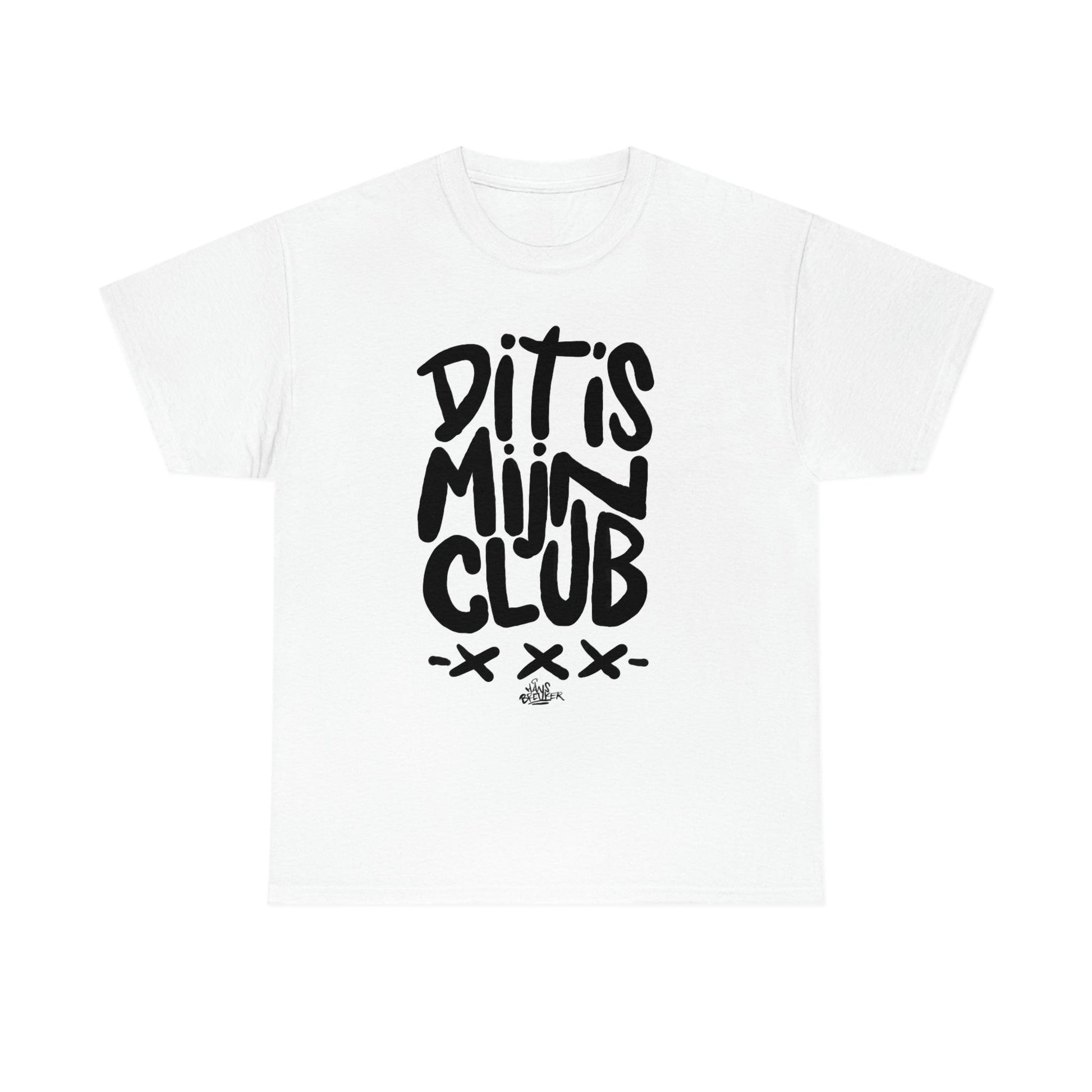 Dit is mijn club zwarte handgeschreven letters. Ajax Amsterdam fan t-shirt, dit is mijn club, mijn ideaal - Hans Breuker
