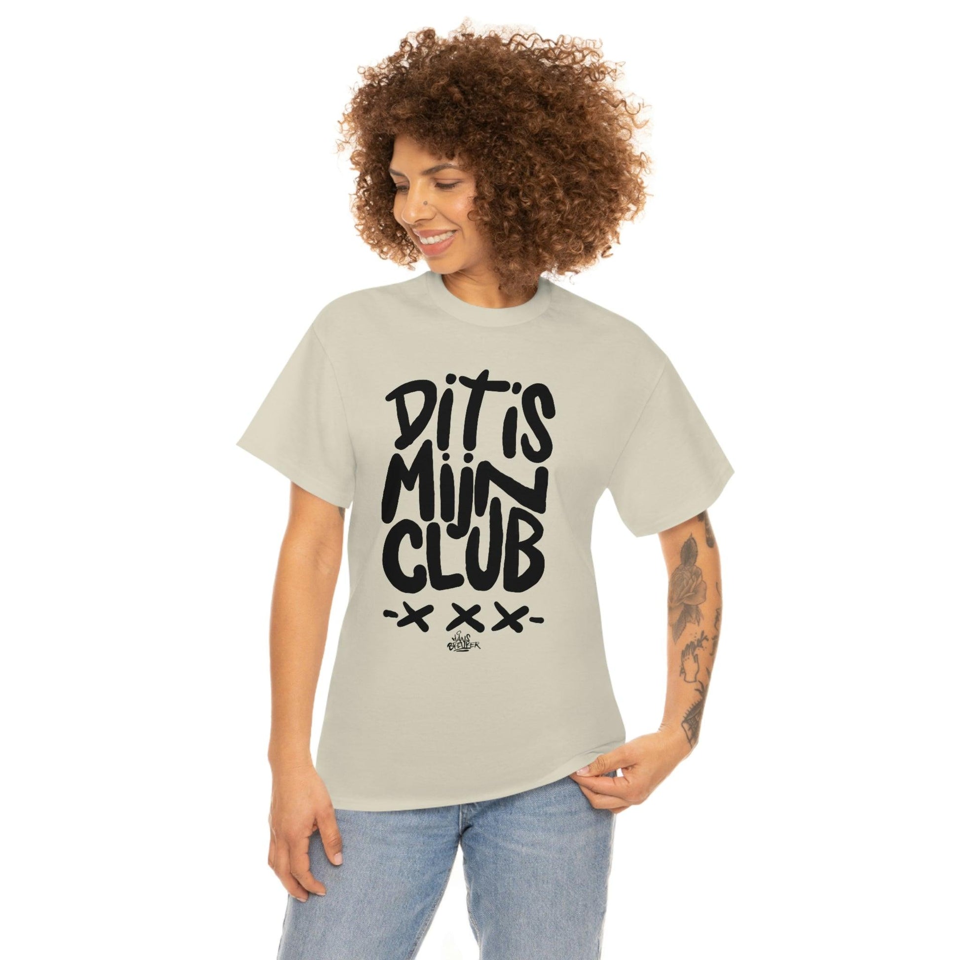 Dit is mijn club zwarte handgeschreven letters. Ajax Amsterdam fan t-shirt, dit is mijn club, mijn ideaal - Hans Breuker