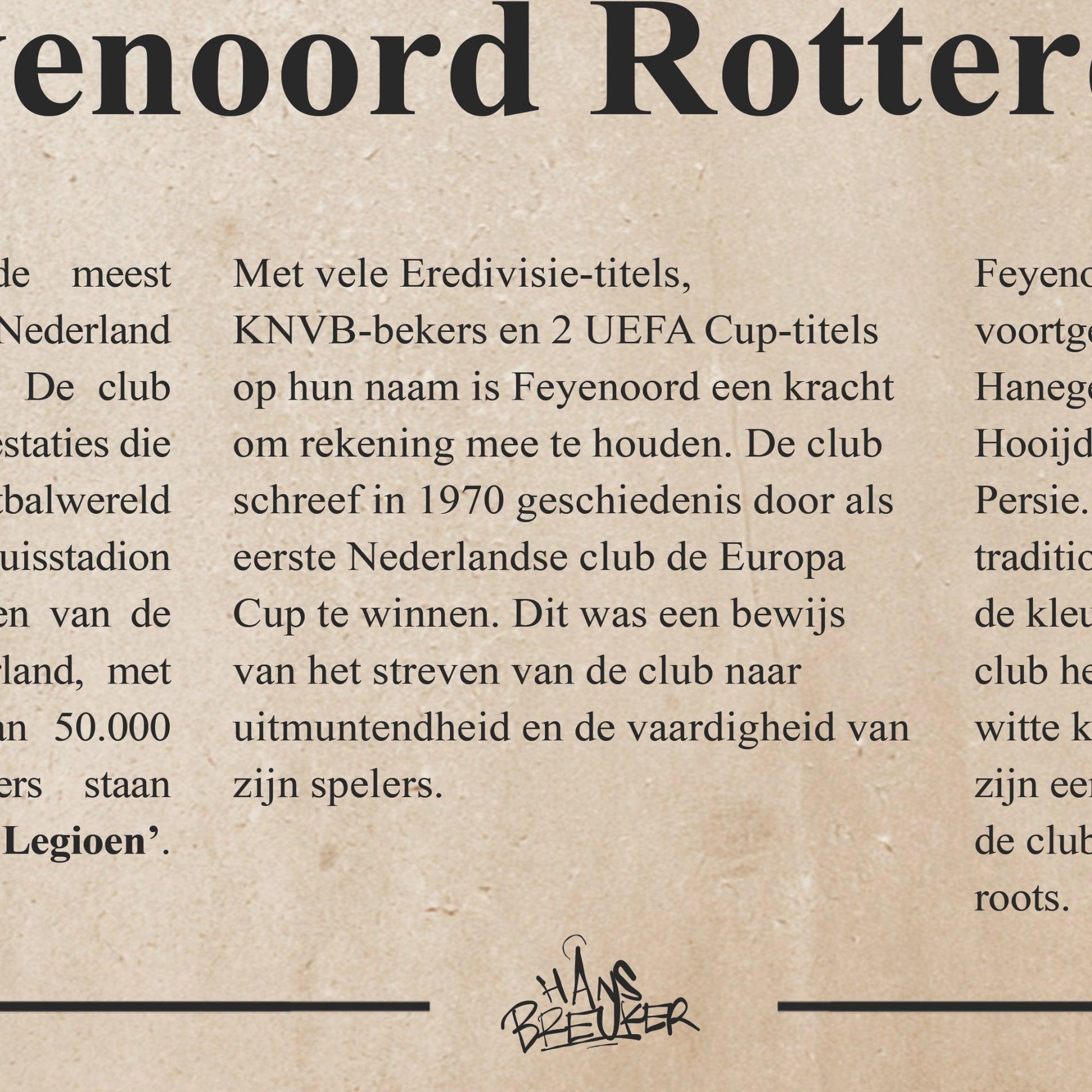 Feyenoord shirt poster - Hans Breuker